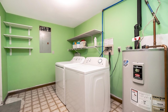 2227 Cheyenne Dr, Blakeslee, PA 18610 - laundry room with electric water heater, electric panel, and washer and dryer