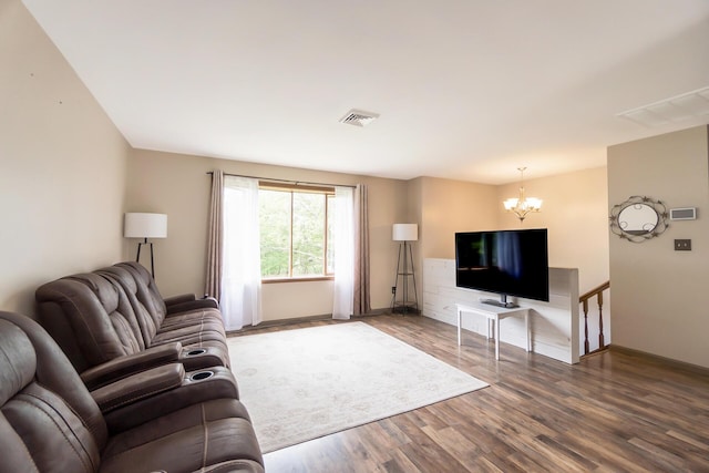 2227 Cheyenne Dr, Blakeslee, PA 18610 - living room with a chandelier and wood finished floors