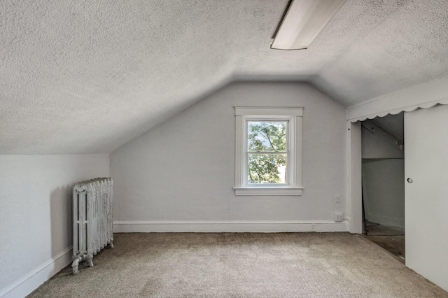 1198 W Main St, Stroudsburg, PA 18360 - bonus room with radiator heating unit, carpet flooring, a textured ceiling, and vaulted ceiling