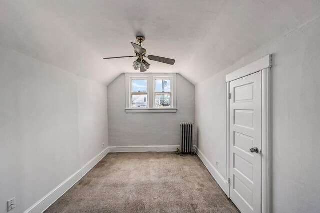 1198 W Main St, Stroudsburg, PA 18360 - bonus room with radiator, lofted ceiling, a ceiling fan, and carpet floors