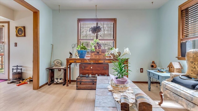 7924 Sleepy Hollow Dr, Tobyhanna, PA 18466 - dining room with baseboards and wood finished floors