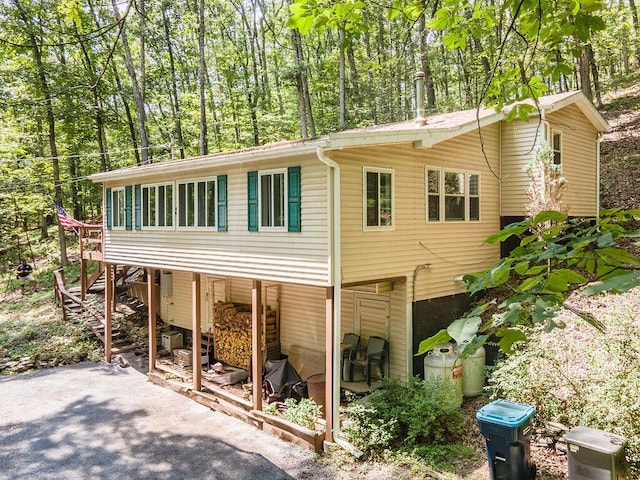 243 R Own Rd, East Stroudsburg, PA 18302 - view of front of house with stairs and a deck