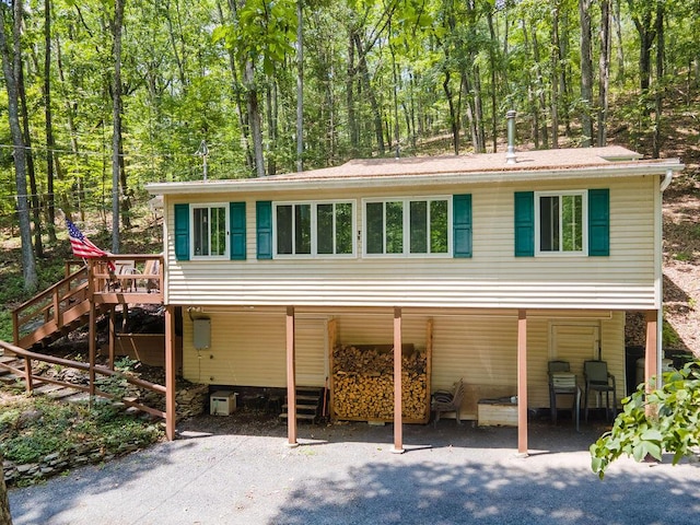 243 R Own Rd, East Stroudsburg, PA 18302 - view of front of house with stairway and a deck