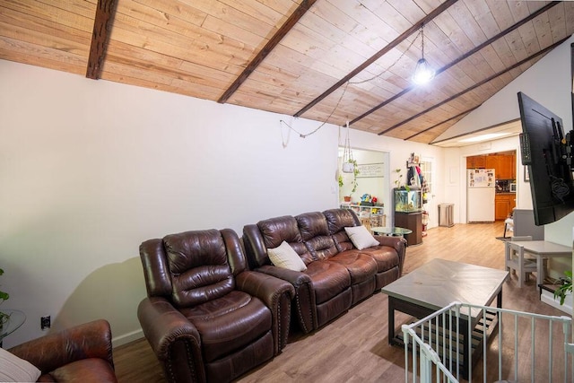 243 R Own Rd, East Stroudsburg, PA 18302 - living area with wood ceiling and light wood-type flooring