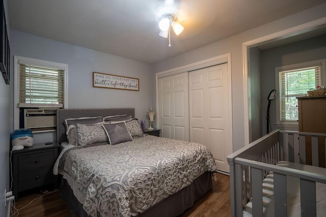 243 R Own Rd, East Stroudsburg, PA 18302 - bedroom featuring a closet, dark wood-style floors, and multiple windows