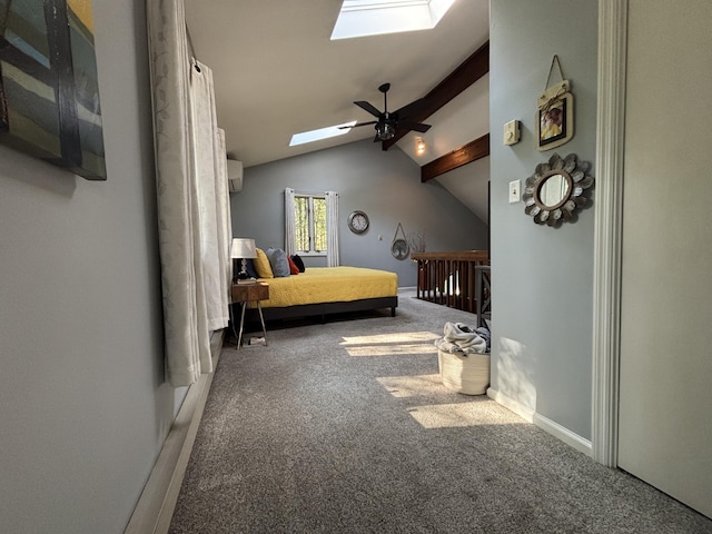 1161 Deer, Pocono Pines, PA 18350 - bedroom featuring a skylight, carpet floors, and a wall mounted air conditioner