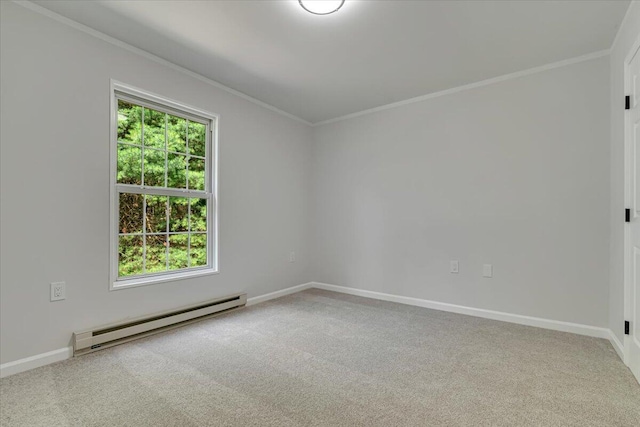 113 Dennis Ct, East Stroudsburg, PA 18301 - spare room featuring baseboard heating, ornamental molding, and carpet