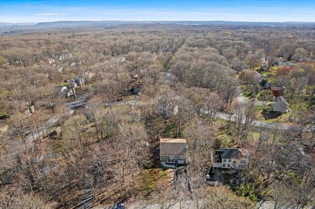 aerial view with a forest view