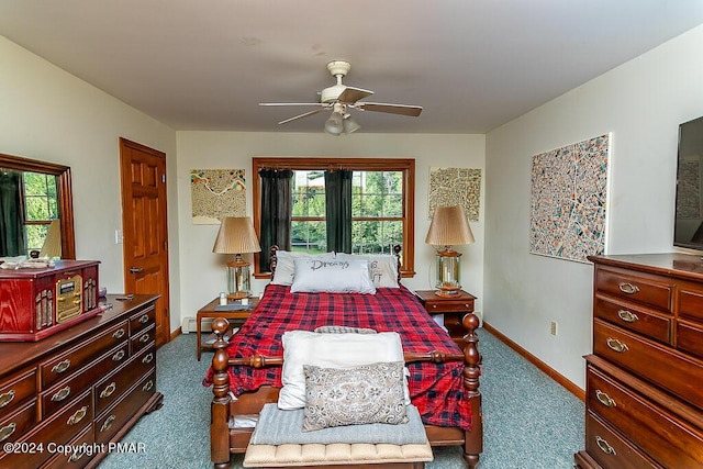 295 Hty Rd, Kunkletown, PA 18058 - carpeted bedroom featuring a baseboard heating unit and a ceiling fan