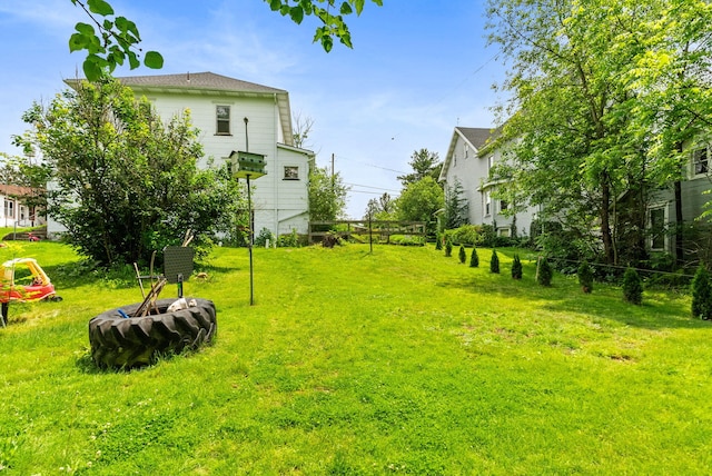 100 Mahoning Dr E, Lehighton, PA 18235 - view of grassy yard featuring a fire pit