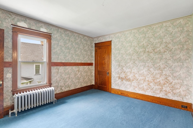 100 Mahoning Dr E, Lehighton, PA 18235 - carpeted spare room featuring radiator heating unit and wallpapered walls