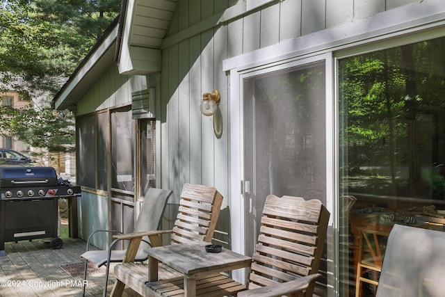 deck featuring area for grilling