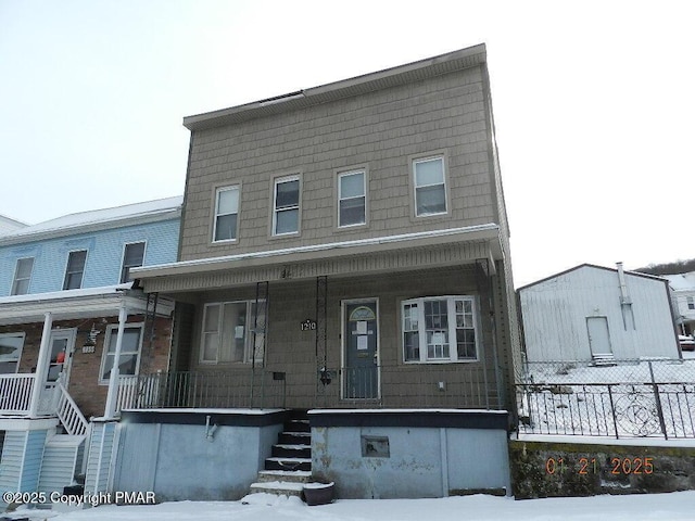 view of front of property with covered porch