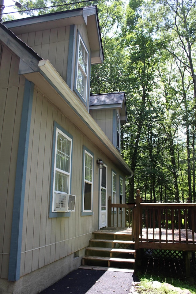 5147 Arrowhead Ln, East Stroudsburg, PA 18302 - view of side of property featuring crawl space and a wooden deck