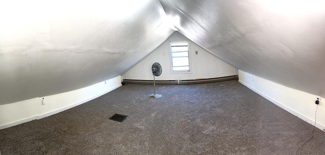 247 Buck Blvd, White Haven, PA 18661 - additional living space featuring visible vents, carpet flooring, baseboards, and lofted ceiling