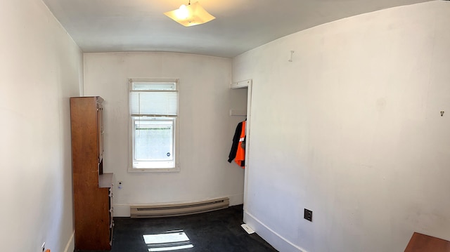 247 Buck Blvd, White Haven, PA 18661 - spare room featuring baseboards, baseboard heating, and lofted ceiling