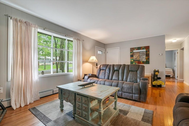 275 Selig Rd, Pocono Lake, PA 18347 - living area featuring hardwood / wood-style floors and a baseboard radiator