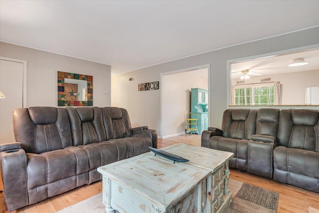 275 Selig Rd, Pocono Lake, PA 18347 - living room with light wood-style flooring and a ceiling fan