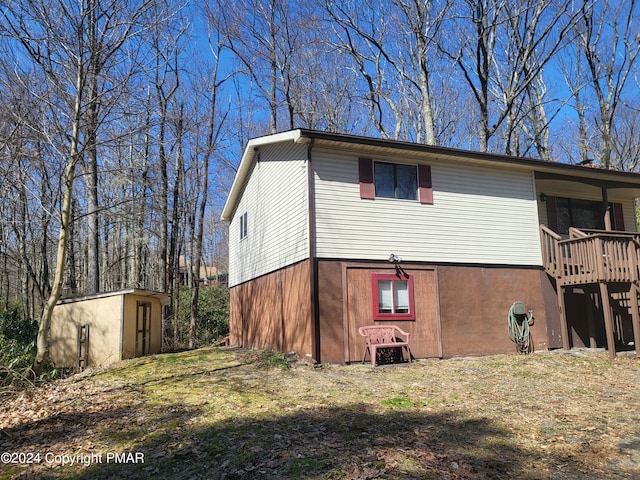 2153 Gravel Rd, Canadensis, PA 18325 - view of property exterior featuring an outbuilding and a storage shed