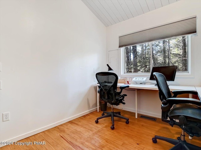1109 Cedar Knoll Way, Pocono Pines, PA 18350 - office space featuring lofted ceiling, wood finished floors, and plenty of natural light