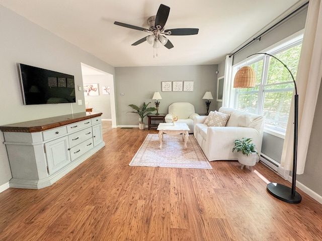 2236 Eagle Path, Bushkill, PA 18324 - living room featuring light wood-type flooring and ceiling fan