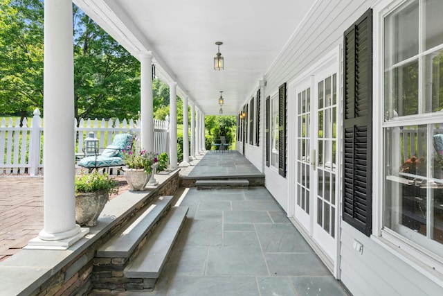 282 Crabapple Ln, East Stroudsburg, PA 18302 - covered porch featuring french doors