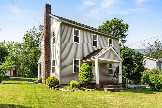 490 Richmond Rd, Bangor, PA 18013 - view of front of home with a chimney, a porch, and a front yard
