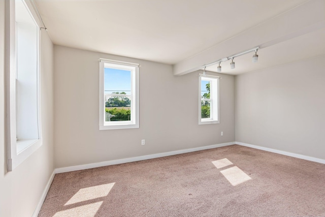 490 Richmond Rd, Bangor, PA 18013 - spare room with rail lighting, carpet, and baseboards