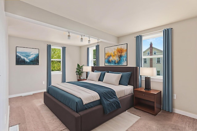 490 Richmond Rd, Bangor, PA 18013 - bedroom featuring track lighting, baseboards, and light colored carpet