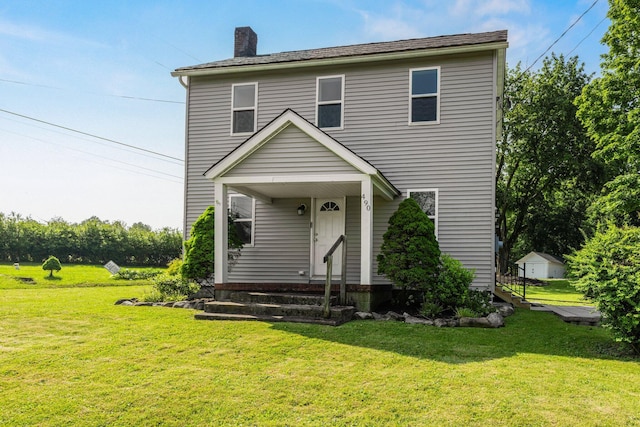490 Richmond Rd, Bangor, PA 18013 - view of front of home with a chimney and a front yard