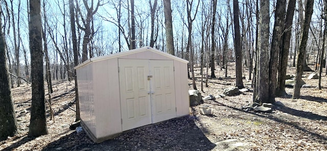 view of shed