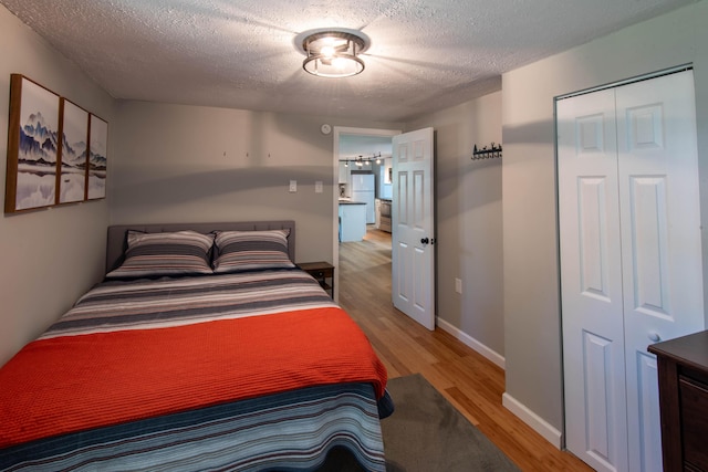 115 Squaw Trl, Pocono Lake, PA 18347 - bedroom with light wood finished floors, a textured ceiling, and a closet