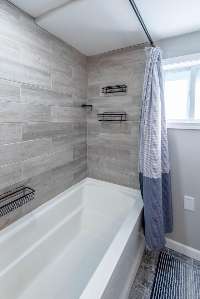 115 Squaw Trl, Pocono Lake, PA 18347 - bathroom with shower / bath combo and baseboards