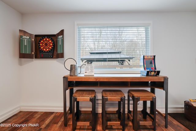 office area featuring dark hardwood / wood-style flooring