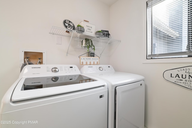 laundry room featuring washer and dryer