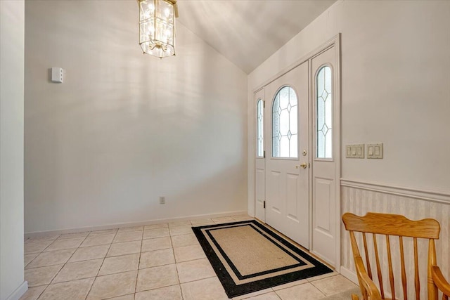 1319 Poulos Ct, Stroudsburg, PA 18360 - tiled entrance foyer with lofted ceiling and a chandelier