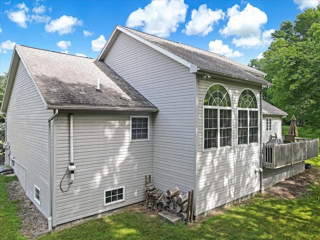 1319 Poulos Ct, Stroudsburg, PA 18360 - view of home's exterior featuring roof with shingles and a lawn