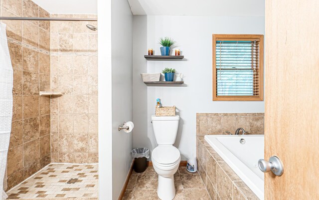 1154 Park Dr, East Stroudsburg, PA 18302 - full bathroom featuring a bath, tile patterned flooring, and a tile shower