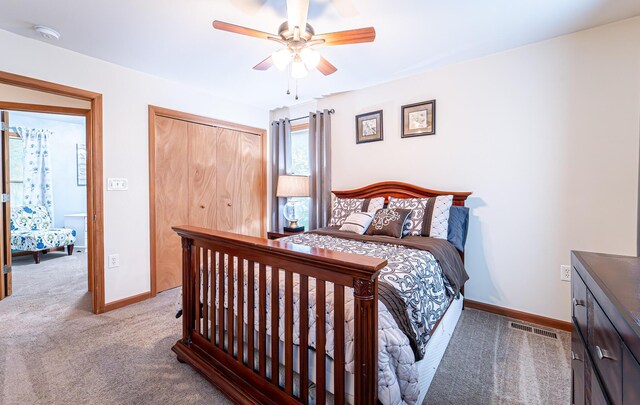 1154 Park Dr, East Stroudsburg, PA 18302 - bedroom featuring carpet floors, a closet, and a ceiling fan