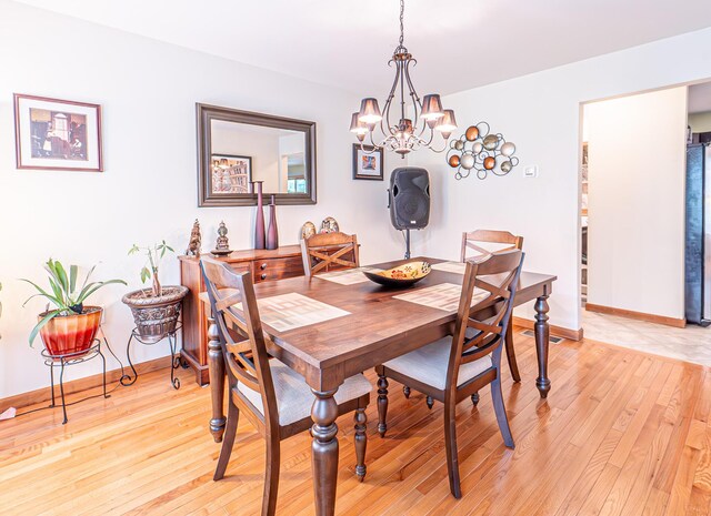 1154 Park Dr, East Stroudsburg, PA 18302 - dining space with a chandelier and light wood finished floors