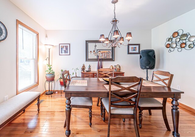 1154 Park Dr, East Stroudsburg, PA 18302 - dining room with light wood-type flooring and a chandelier