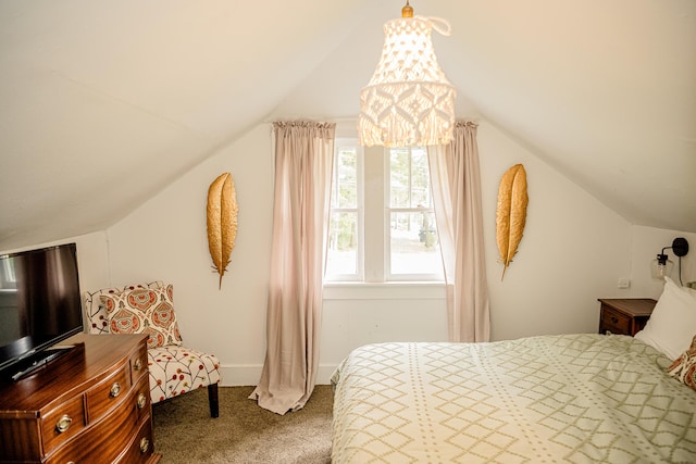 2735 Rte 390, Canadensis, PA 18325 - carpeted bedroom featuring lofted ceiling and baseboards