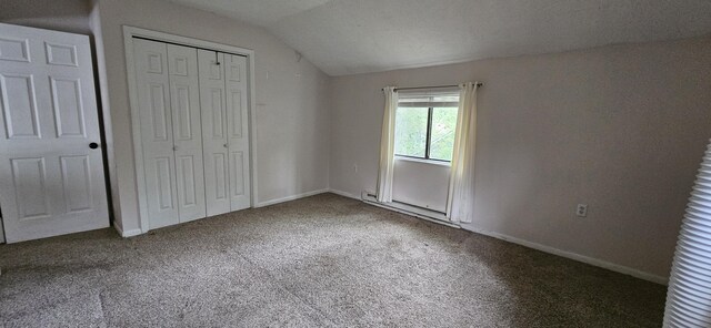 8934 Deerfield Rd, Tobyhanna, PA 18466 - unfurnished bedroom with lofted ceiling, carpet floors, and a closet