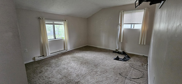 8934 Deerfield Rd, Tobyhanna, PA 18466 - bonus room featuring a baseboard radiator, vaulted ceiling, plenty of natural light, and carpet floors