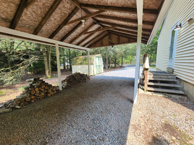 9 Theocritus Cir, Albrightsville, PA 18210 - view of patio featuring a storage shed and a carport