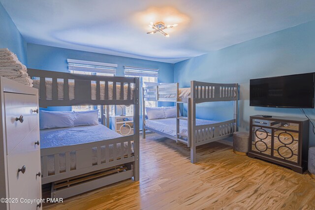 bedroom with hardwood / wood-style floors