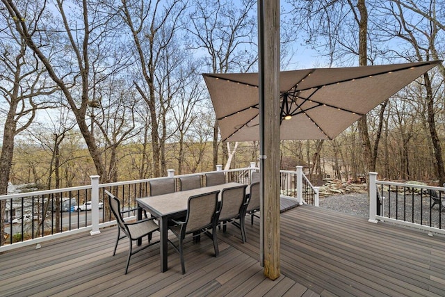 2094 Scarborough Way, Bushkill, PA 18324 - wooden deck featuring outdoor dining space