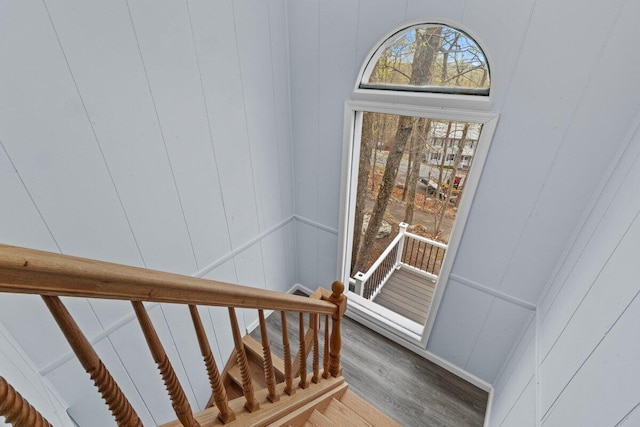 2094 Scarborough Way, Bushkill, PA 18324 - staircase with a decorative wall and wood finished floors