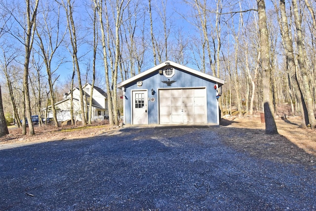 exterior space featuring gravel driveway