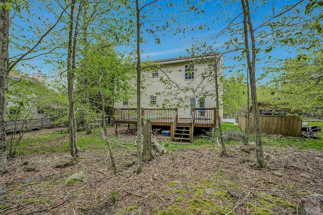 6163 Somers Ter, Tobyhanna, PA 18466 - back of house featuring a wooden deck
